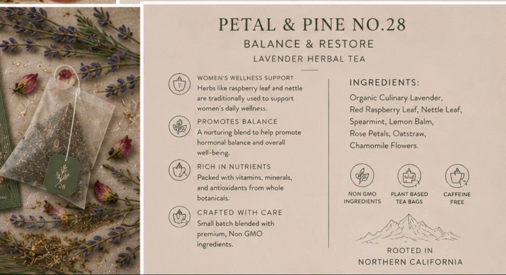 PETAL & PINE N0.28                         Women’s wellness - Balance & Restore